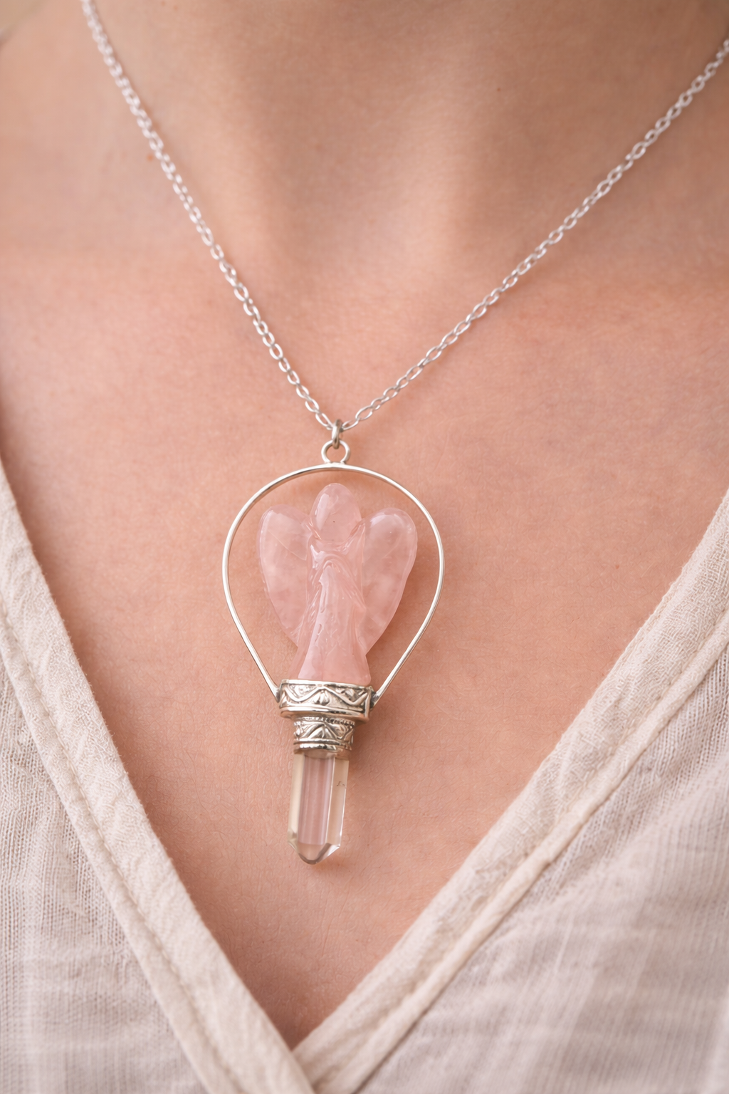 Rose Quartz Angel Pendulum – Find Clarity & Positive Energy
