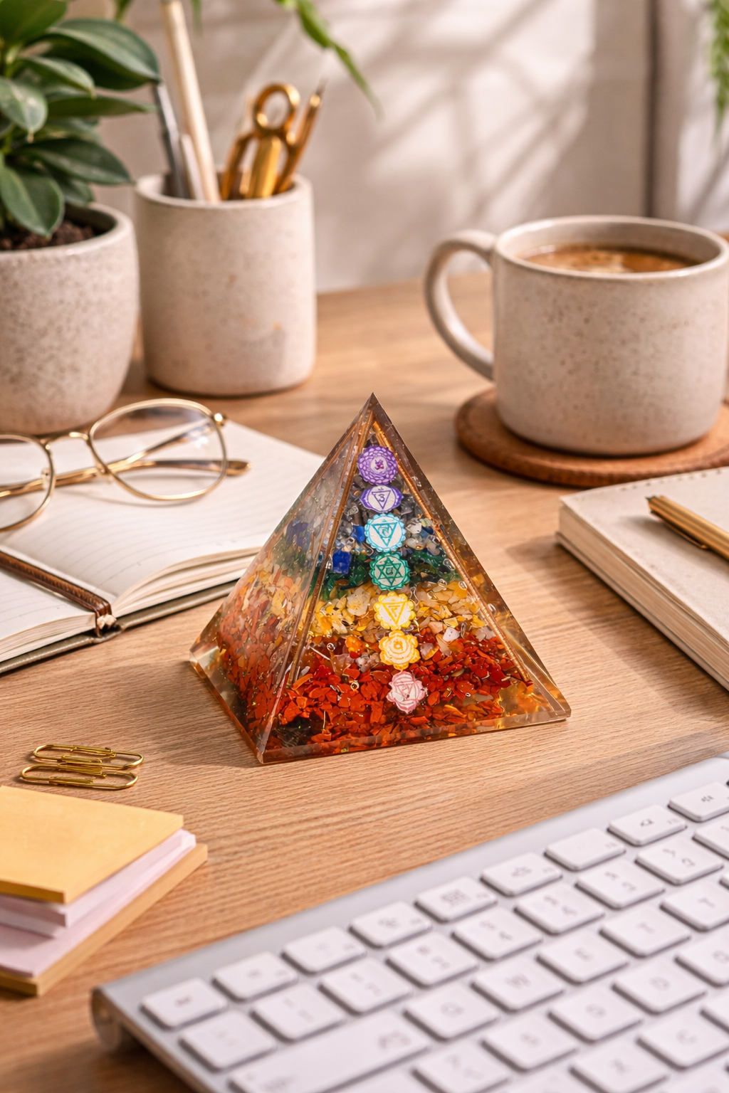 🔺 7 Chakra Orgone Pyramid – Energy Balance & Positive Vibes