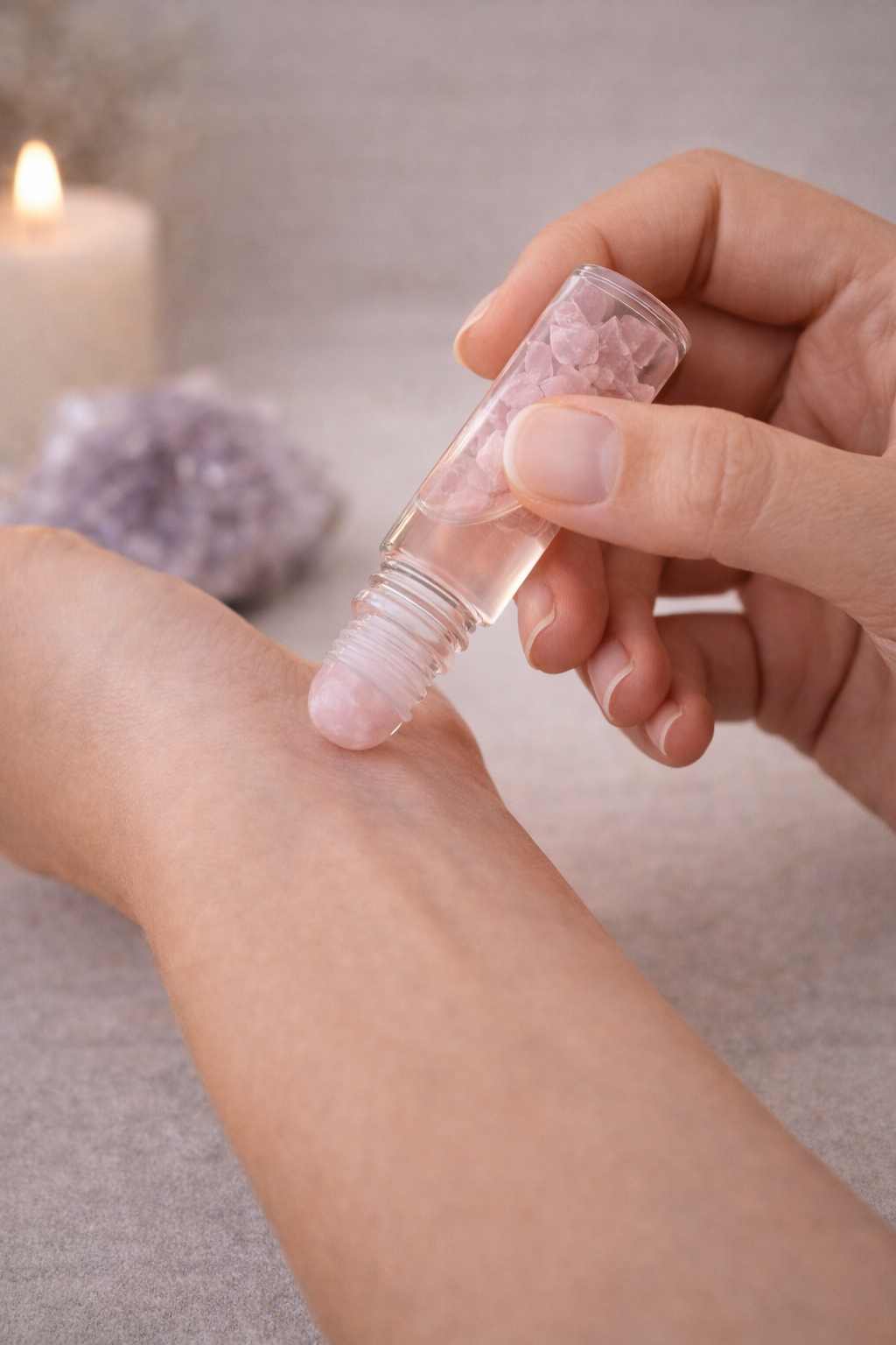 💗 Rose Quartz Roller Bottle – Your Calm in a Bottle