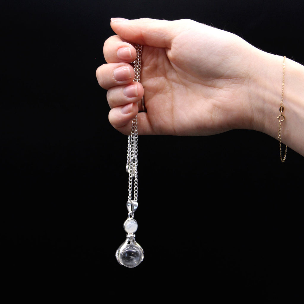 ✨ Rose Quartz & Moonstone Pendant – A Symbol of Calm and Intuition