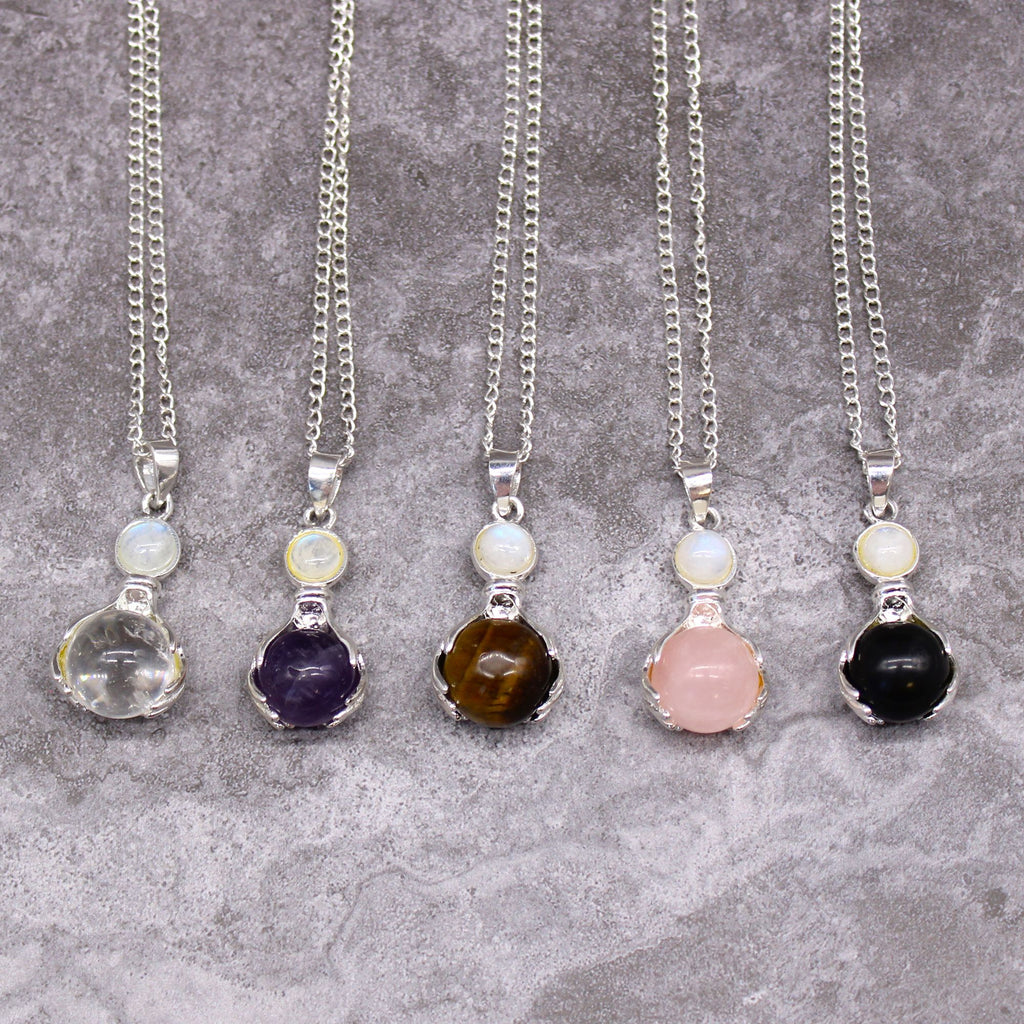 ✨ Rose Quartz & Moonstone Pendant – A Symbol of Calm and Intuition
