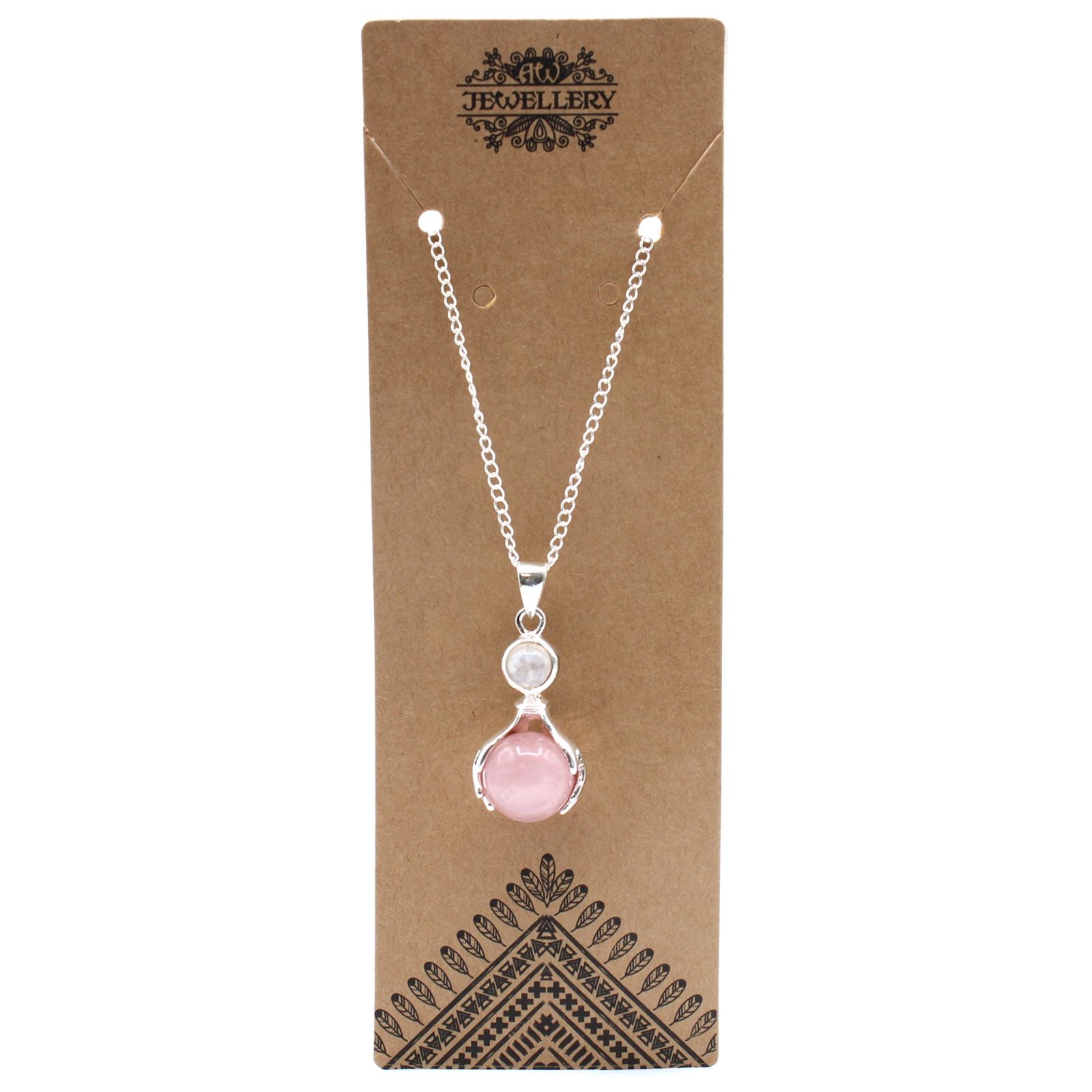 ✨ Rose Quartz & Moonstone Pendant – A Symbol of Calm and Intuition