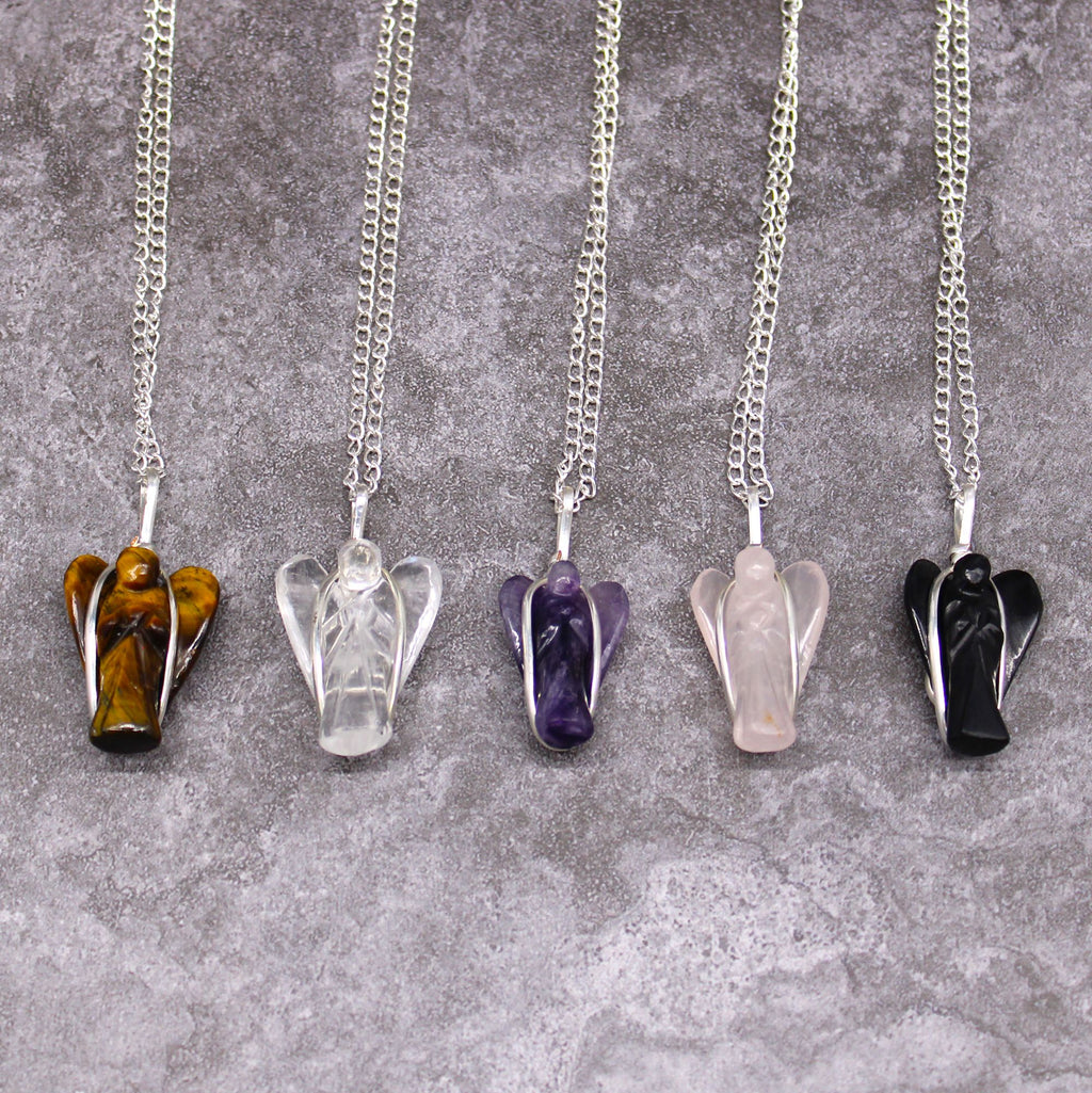 💗 Rose Quartz Angel Pendant – Carry Love & Protection