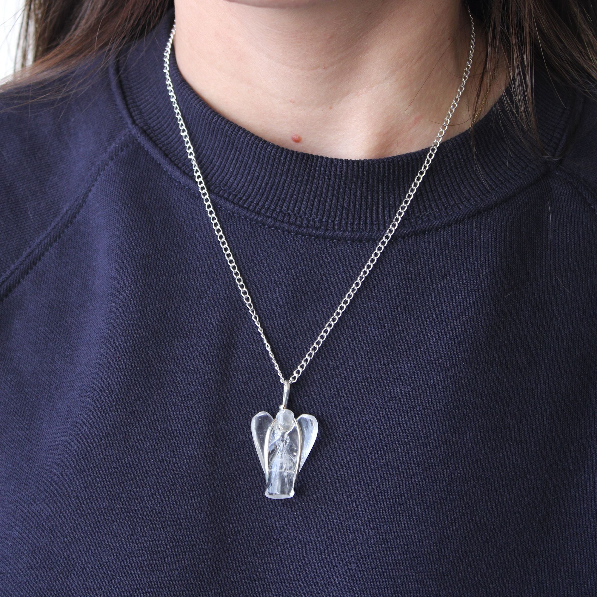 💗 Rose Quartz Angel Pendant – Carry Love & Protection