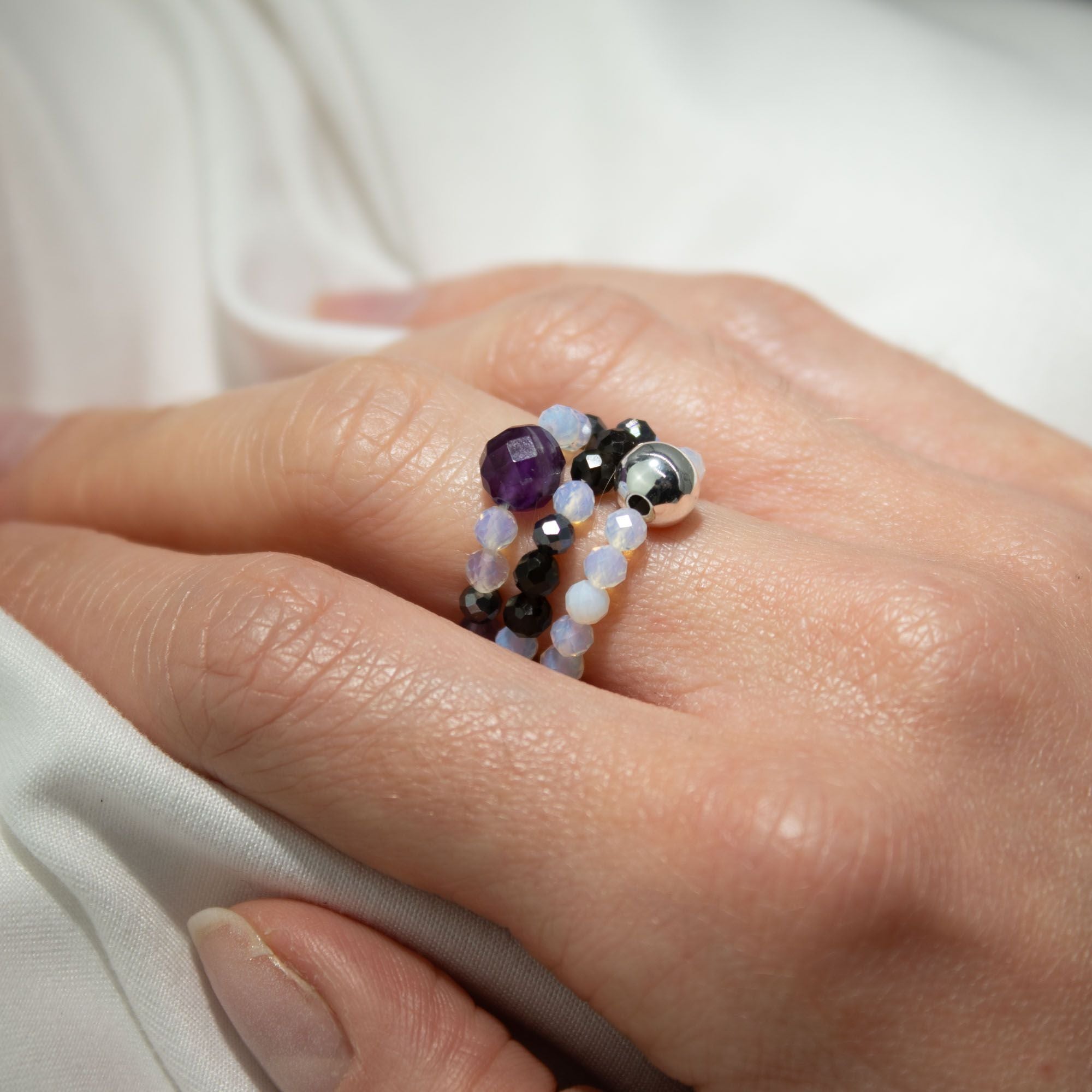 Aura Gemstone Ring Set