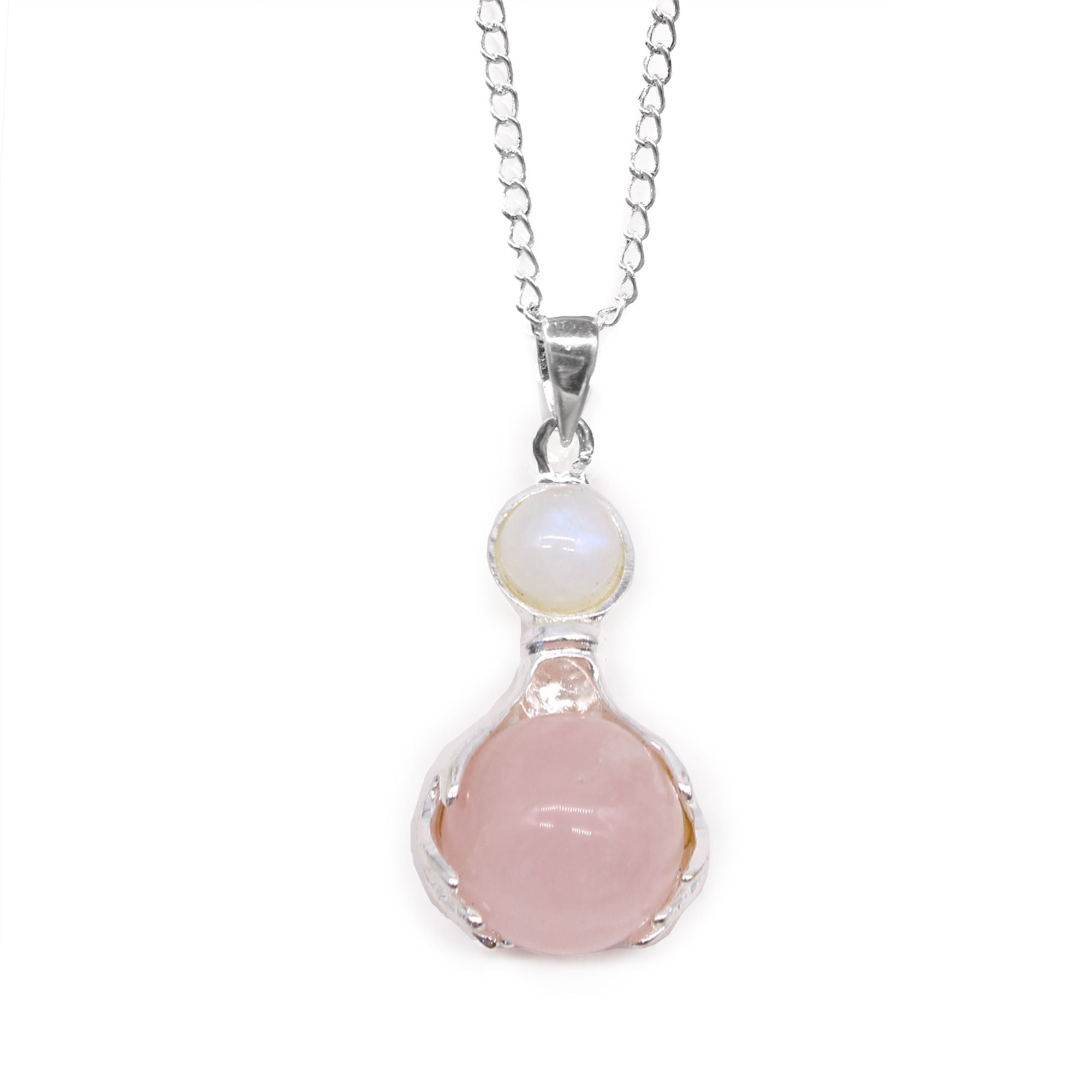 ✨ Rose Quartz & Moonstone Pendant – A Symbol of Calm and Intuition