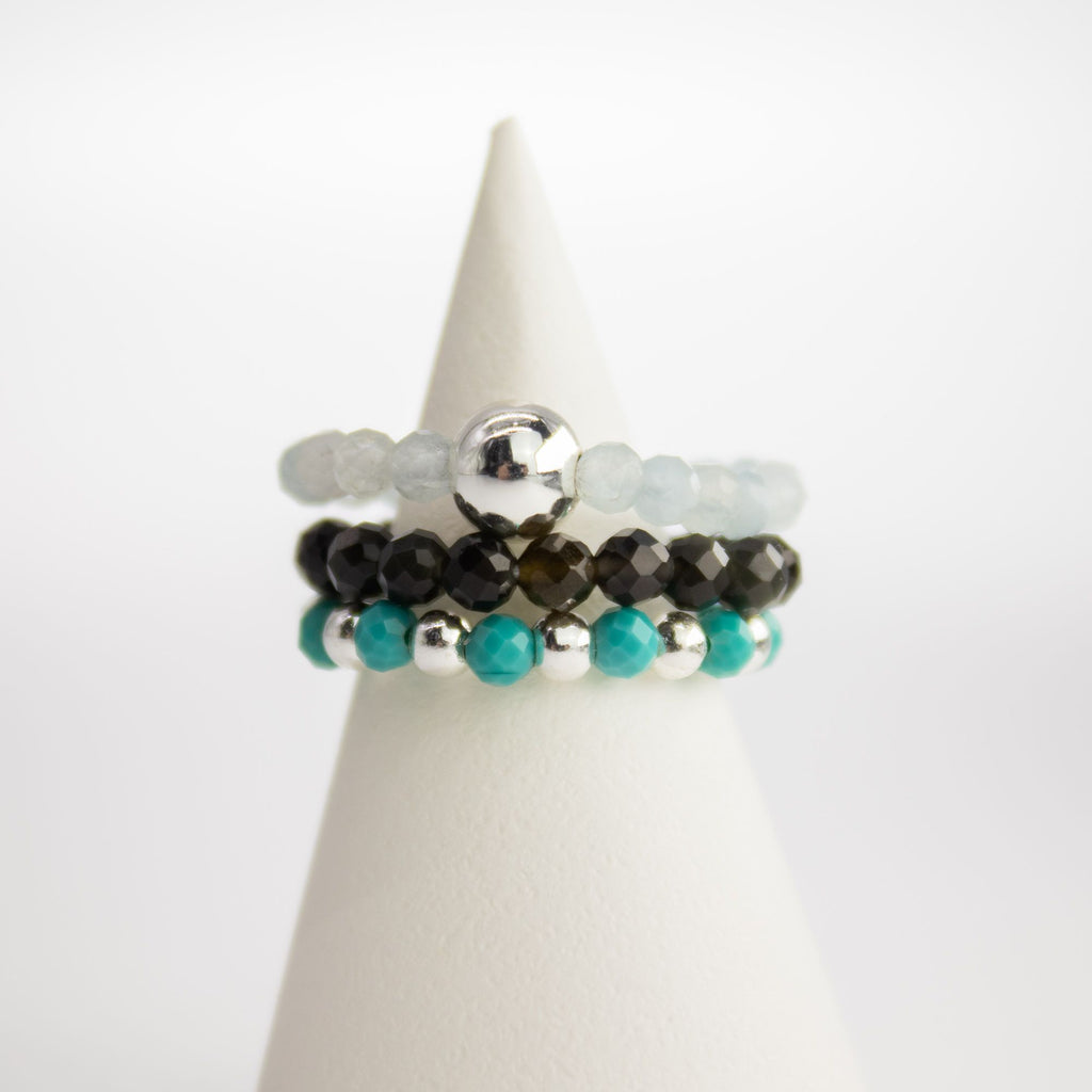 Aura Gemstone Ring Set