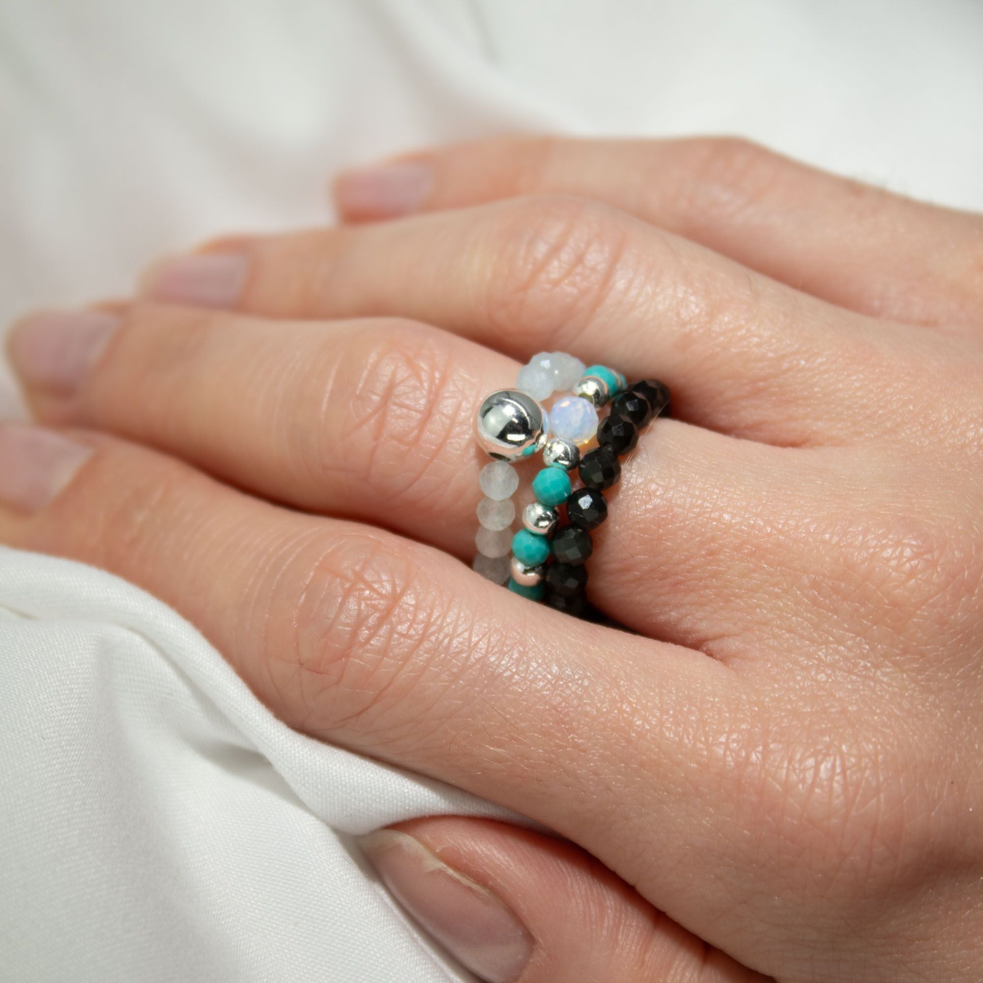Aura Gemstone Ring Set