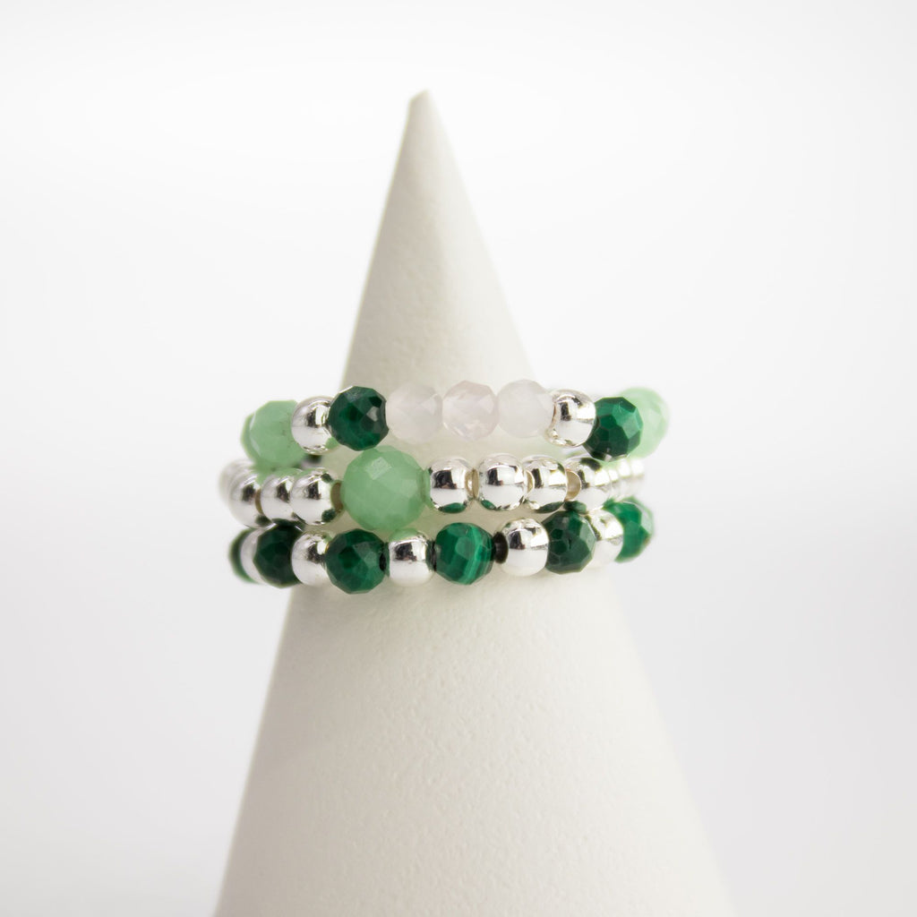 Aura Gemstone Ring Set