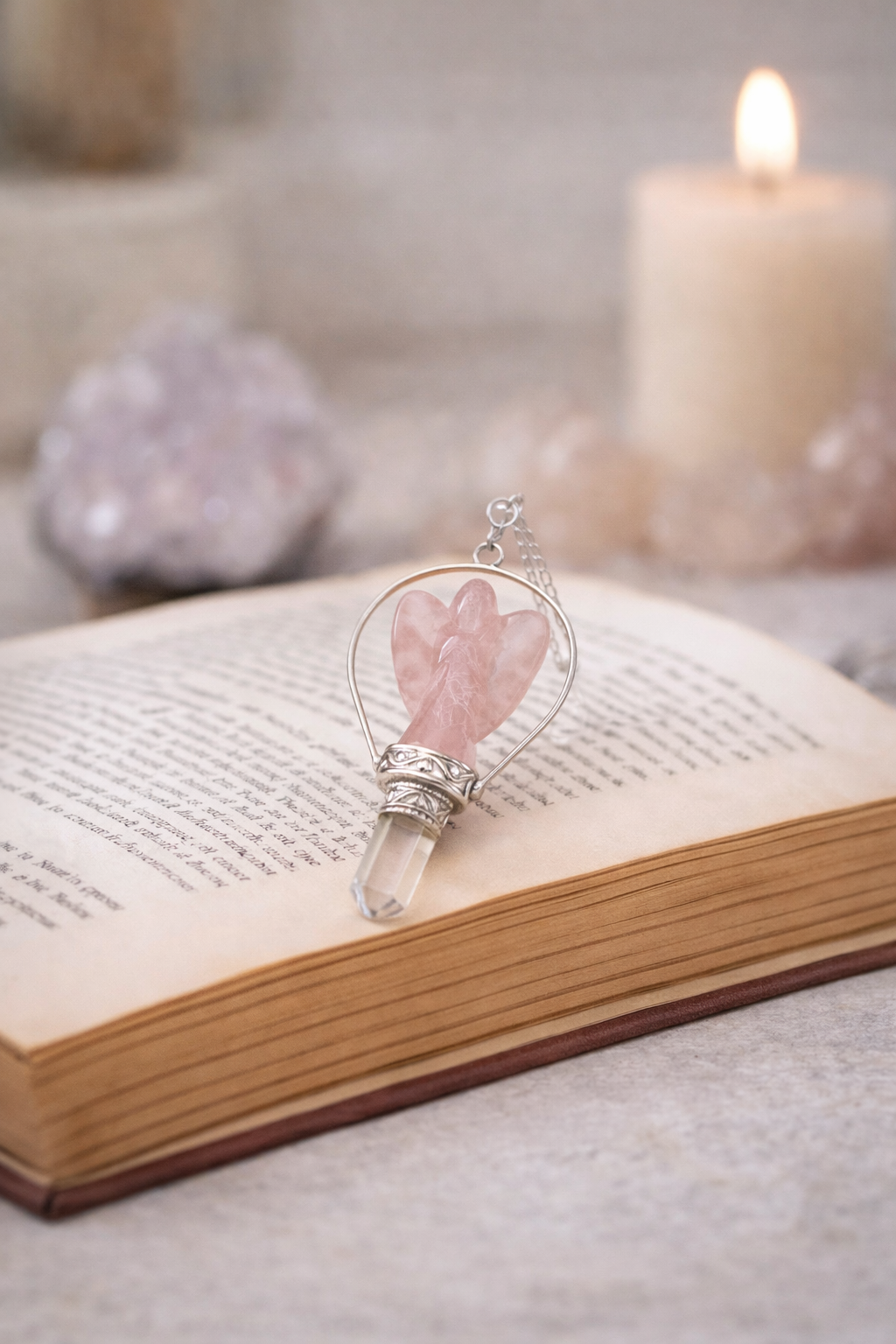 Rose Quartz Angel Pendulum – Find Clarity & Positive Energy